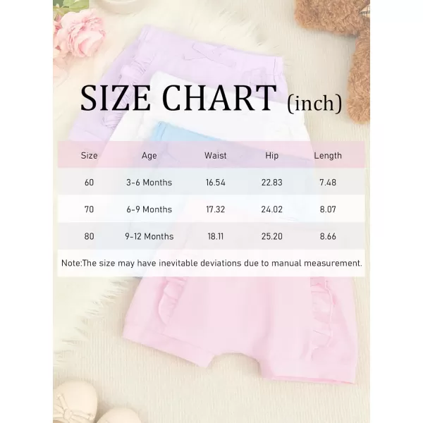 Haloumoning Baby Girl Ruffle Soft Cotton Bloomers Shorts 3-12 Months