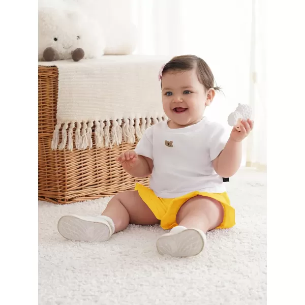 Haloumoning Baby Girls Shorts Cotton Ruffle Playing Shorts Cute Summer Clothes with Pockets
