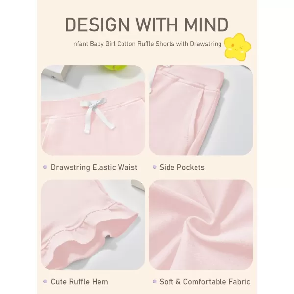 Haloumoning Baby Girls Shorts Cotton Ruffle Playing Shorts Cute Summer Clothes with Pockets