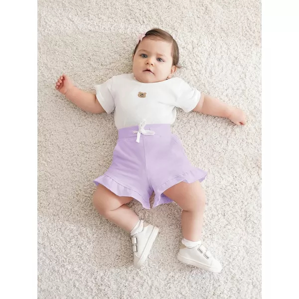 Haloumoning Baby Girls Shorts Cotton Ruffle Playing Shorts Cute Summer Clothes with Pockets