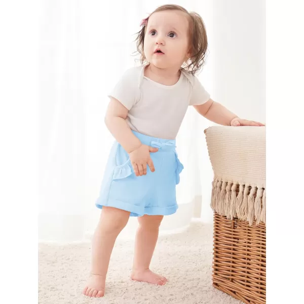 Haloumoning Baby Girls' and Toddler Pull on Ruffle Pockets Shorts