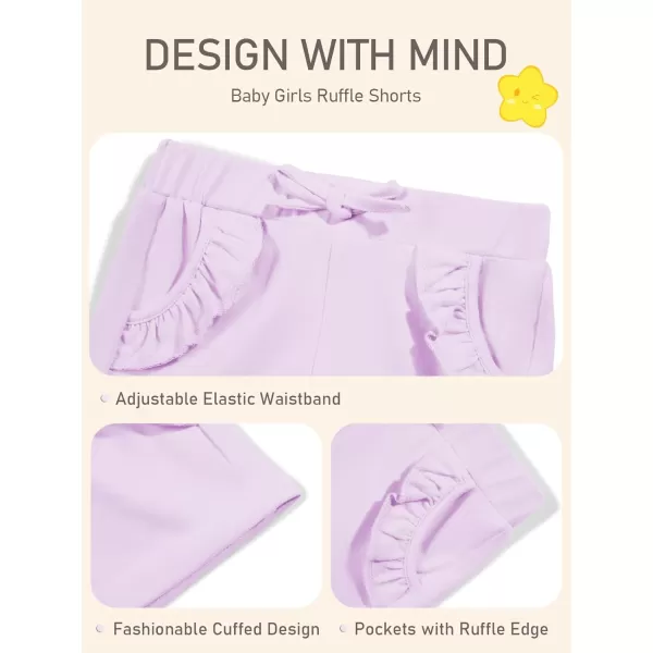 Haloumoning Baby Girls' and Toddler Pull on Ruffle Pockets Shorts