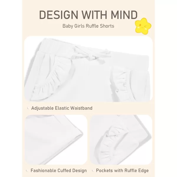 Haloumoning Baby Girls' and Toddler Pull on Ruffle Pockets Shorts