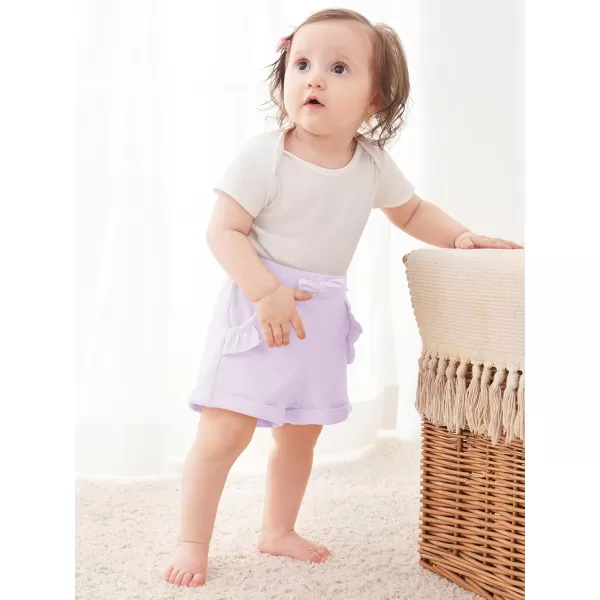 Haloumoning Baby Girls' and Toddler Pull on Ruffle Pockets Shorts