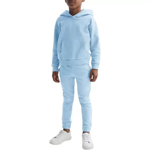 Haloumoning Boys 2 Piece Outfits Sweatsuits Long Sleeve Pullover Hoodie and Sweatpants Tracksuit Set 5-14 Years