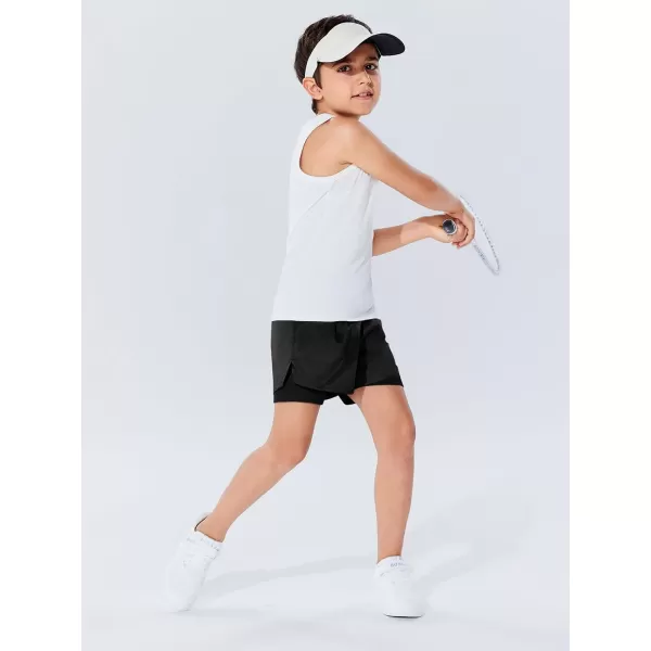 Haloumoning Boys 2 in 1 Running Shorts with Liner and Phone Pockets 5-14 Years