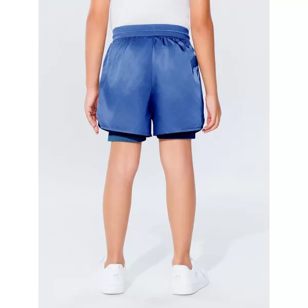 Haloumoning Boys 2 in 1 Running Shorts with Liner and Phone Pockets 5-14 Years