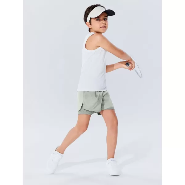 Haloumoning Boys 2 in 1 Running Shorts with Liner and Phone Pockets 5-14 Years