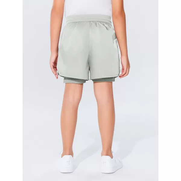 Haloumoning Boys 2 in 1 Running Shorts with Liner and Phone Pockets 5-14 Years