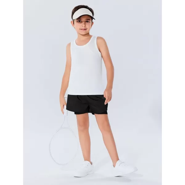 Haloumoning Boys 2 in 1 Running Shorts with Liner and Phone Pockets 5-14 Years