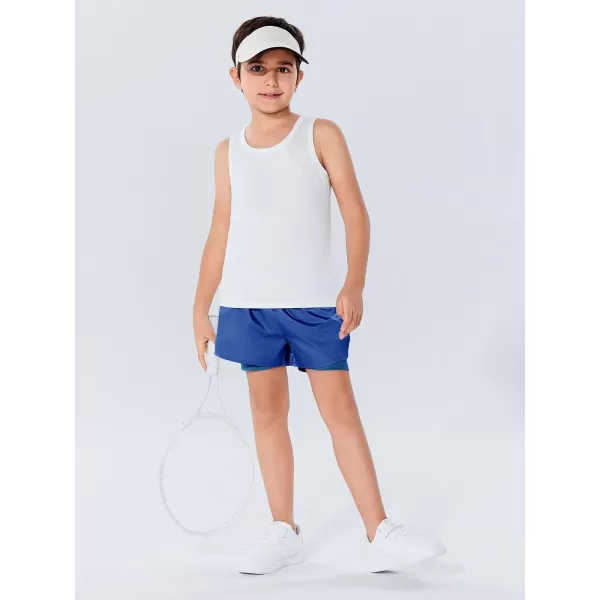 Haloumoning Boys 2 in 1 Running Shorts with Liner and Phone Pockets 5-14 Years