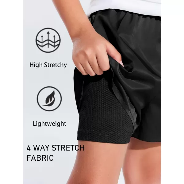 Haloumoning Boys 2 in 1 Running Shorts with Liner and Phone Pockets 5-14 Years