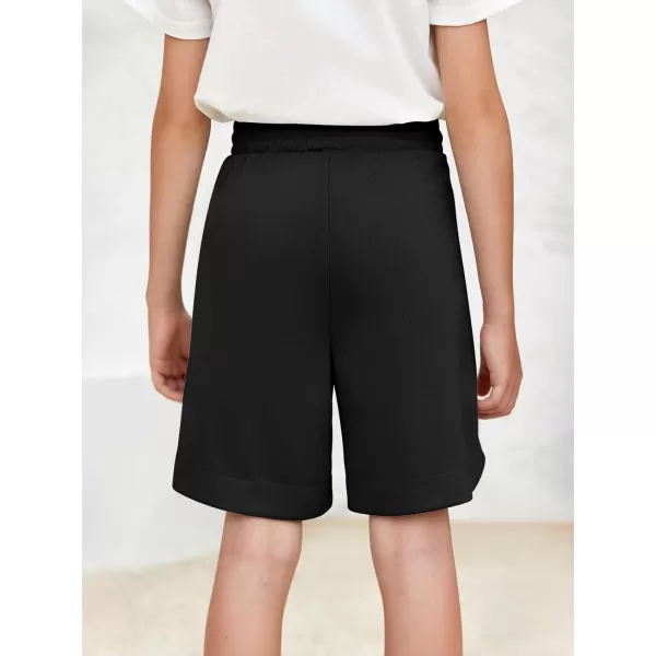 Haloumoning Boys Athletic Shorts High Waist Elastic Active Performance Running Basketball Shorts with Pockets 5-14 Years