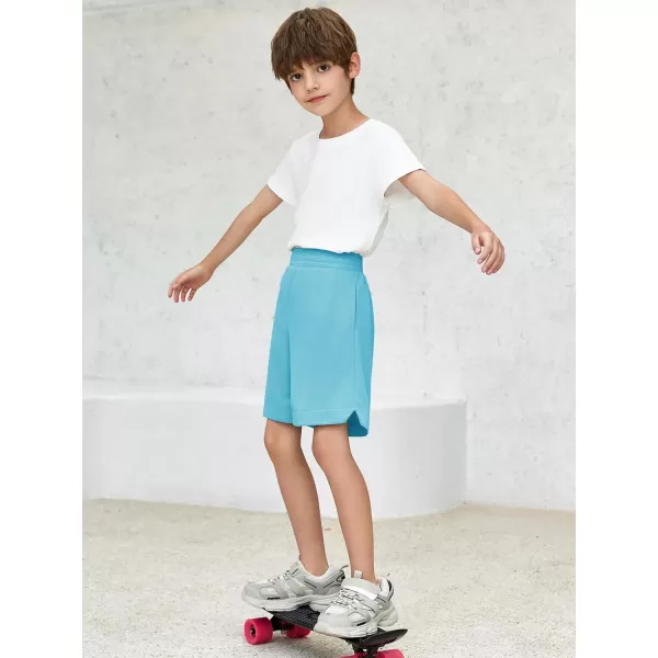 Haloumoning Boys Athletic Shorts High Waist Elastic Active Performance Running Basketball Shorts with Pockets 5-14 Years