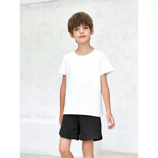 Haloumoning Boys Athletic Shorts High Waist Elastic Active Performance Running Basketball Shorts with Pockets 5-14 Years