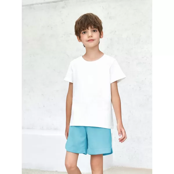 Haloumoning Boys Athletic Shorts High Waist Elastic Active Performance Running Basketball Shorts with Pockets 5-14 Years