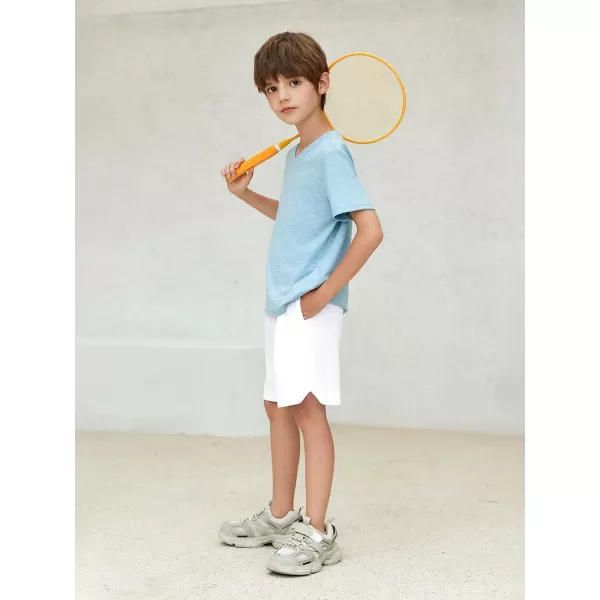 Haloumoning Boys Athletic Shorts High Waist Elastic Active Performance Running Basketball Shorts with Pockets 5-14 Years