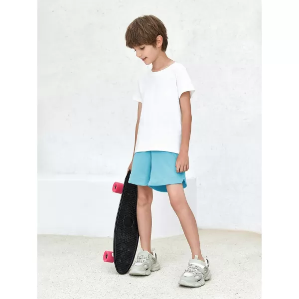 Haloumoning Boys Athletic Shorts High Waist Elastic Active Performance Running Basketball Shorts with Pockets 5-14 Years