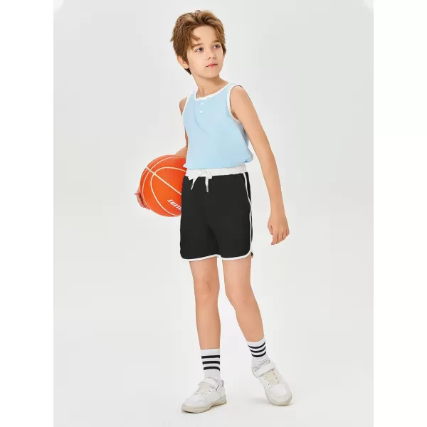 Haloumoning Boys Athletic Shorts Kids Running Active Workout Shorts with 3 Pockets 5-14 Years