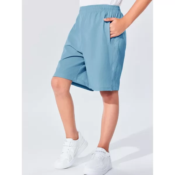 Haloumoning Boys Athletic Shorts Quick Dry Kids Summer Casual Elastic Waist Basketball Shorts with Pockets 5-14 Years