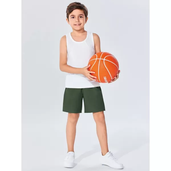 Haloumoning Boys Athletic Shorts Quick Dry Kids Summer Casual Elastic Waist Basketball Shorts with Pockets 5-14 Years