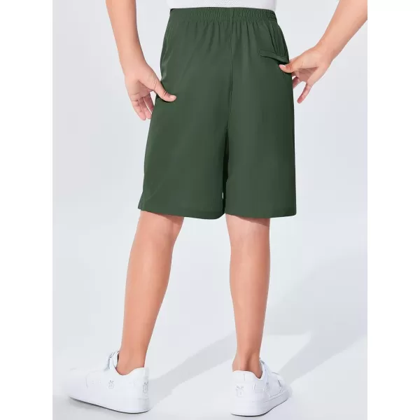 Haloumoning Boys Athletic Shorts Quick Dry Kids Summer Casual Elastic Waist Basketball Shorts with Pockets 5-14 Years