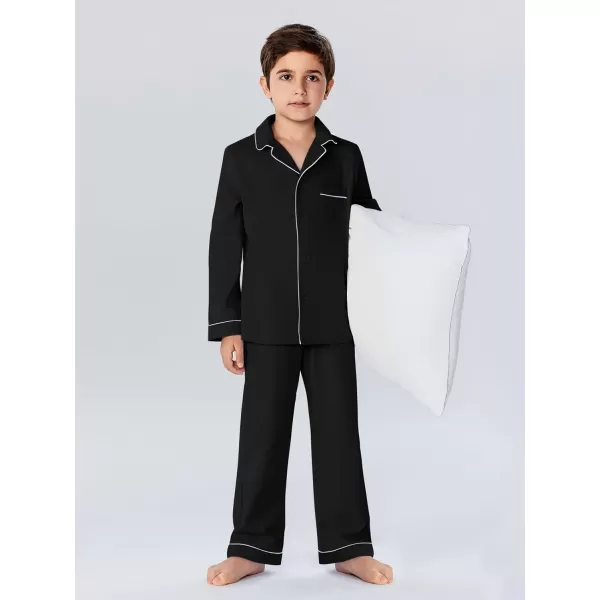 Haloumoning Boys Button Down Clothing Sets 2 Piece Long Sleeve Shirts and Pants Outfits 5-14 Years