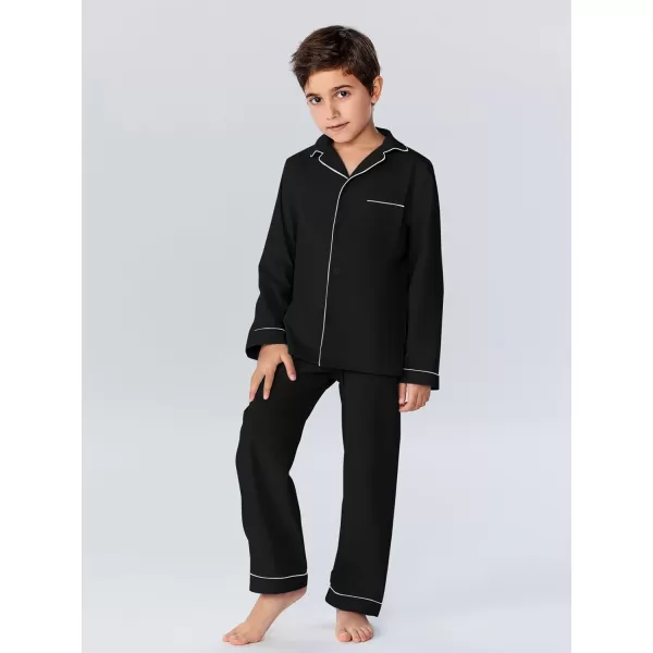 Haloumoning Boys Button Down Clothing Sets 2 Piece Long Sleeve Shirts and Pants Outfits 5-14 Years