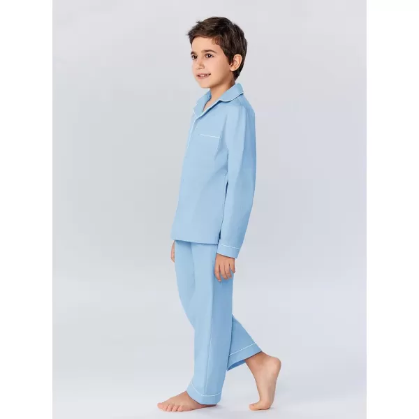 Haloumoning Boys Button Down Clothing Sets 2 Piece Long Sleeve Shirts and Pants Outfits 5-14 Years
