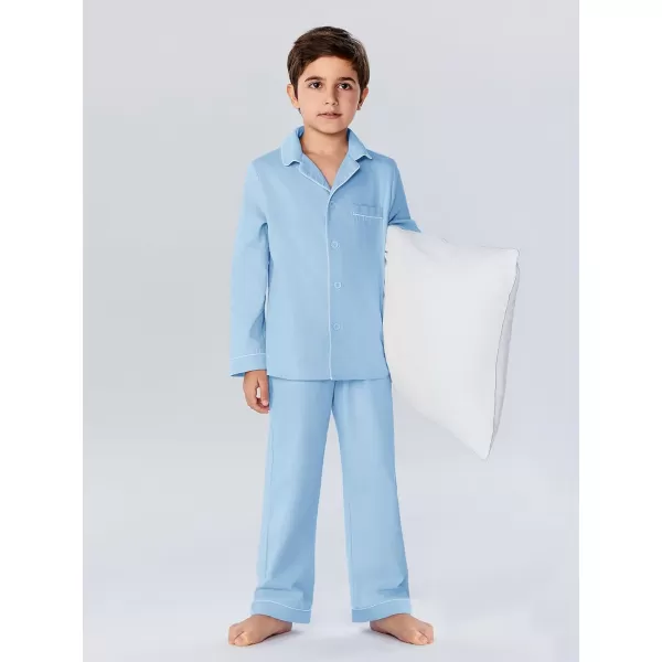 Haloumoning Boys Button Down Clothing Sets 2 Piece Long Sleeve Shirts and Pants Outfits 5-14 Years