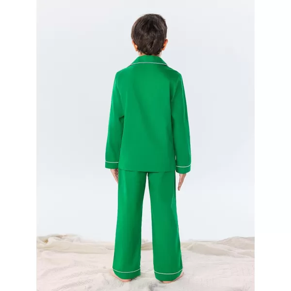 Haloumoning Boys Button Down Clothing Sets 2 Piece Long Sleeve Shirts and Pants Outfits 5-14 Years