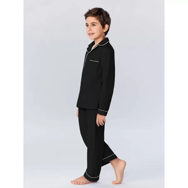 Haloumoning Boys Button Down Clothing Sets 2 Piece Long Sleeve Shirts and Pants Outfits 5-14 Years