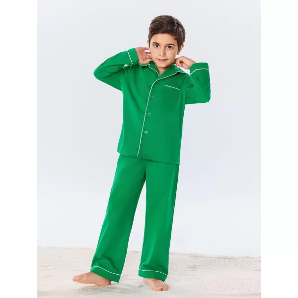 Haloumoning Boys Button Down Clothing Sets 2 Piece Long Sleeve Shirts and Pants Outfits 5-14 Years