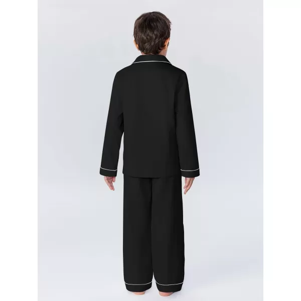 Haloumoning Boys Button Down Clothing Sets 2 Piece Long Sleeve Shirts and Pants Outfits 5-14 Years