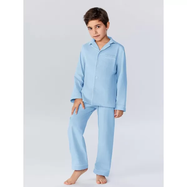 Haloumoning Boys Button Down Clothing Sets 2 Piece Long Sleeve Shirts and Pants Outfits 5-14 Years