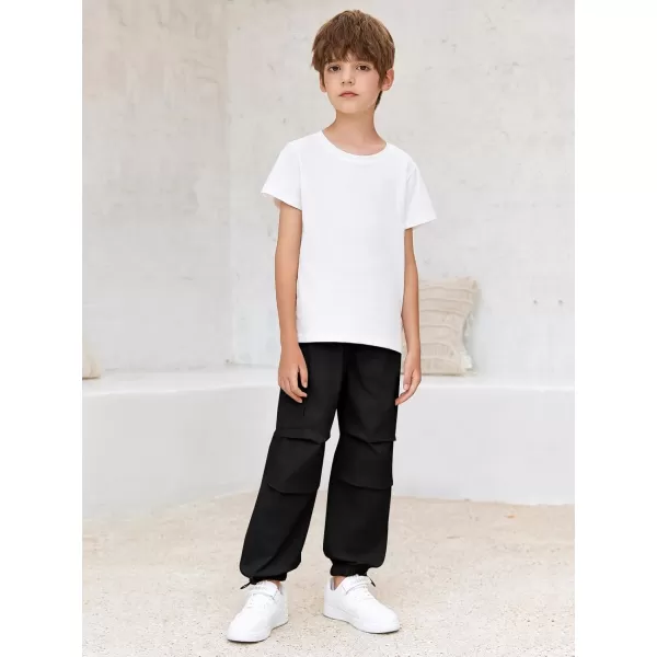 Haloumoning Boys Cargo Pants Cotton Parachute Pants Elastic Waist Hiking Sweatpants Joggers 5-14 Years