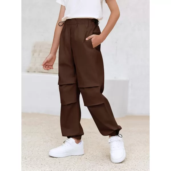 Haloumoning Boys Cargo Pants Cotton Parachute Pants Elastic Waist Hiking Sweatpants Joggers 5-14 Years