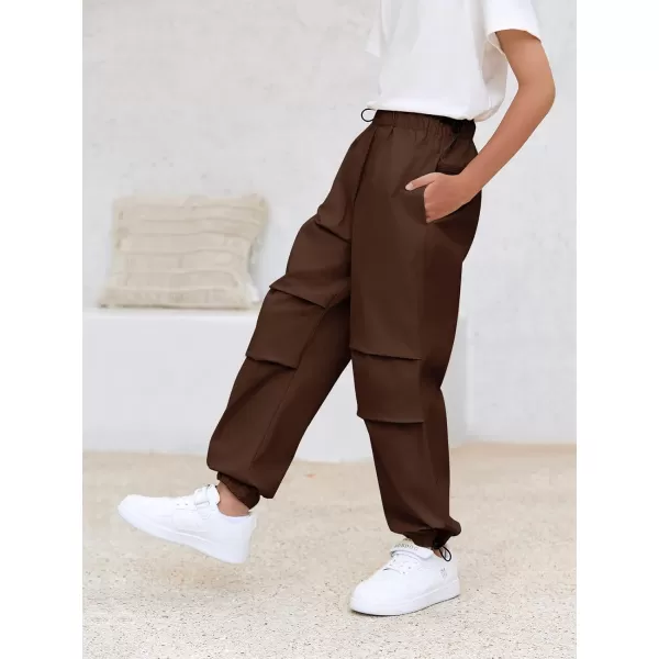Haloumoning Boys Cargo Pants Cotton Parachute Pants Elastic Waist Hiking Sweatpants Joggers 5-14 Years