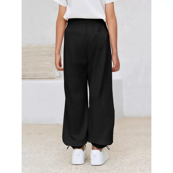 Haloumoning Boys Cargo Pants Cotton Parachute Pants Elastic Waist Hiking Sweatpants Joggers 5-14 Years