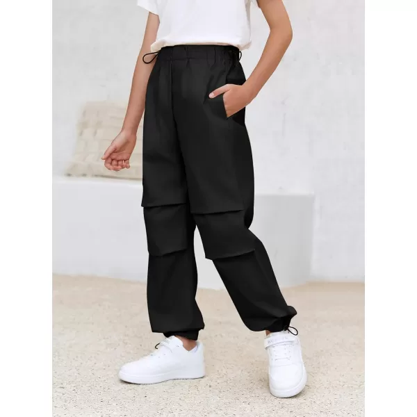 Haloumoning Boys Cargo Pants Cotton Parachute Pants Elastic Waist Hiking Sweatpants Joggers 5-14 Years