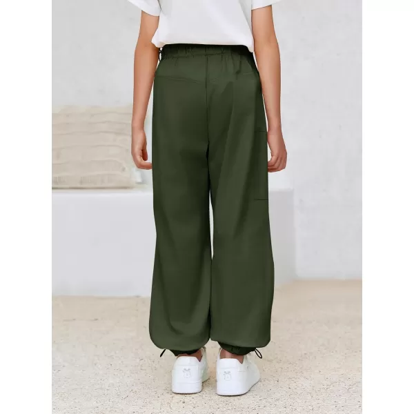 Haloumoning Boys Cargo Pants Cotton Parachute Pants Elastic Waist Hiking Sweatpants Joggers 5-14 Years