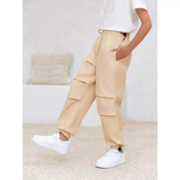 Haloumoning Boys Cargo Pants Cotton Parachute Pants Elastic Waist Hiking Sweatpants Joggers 5-14 Years