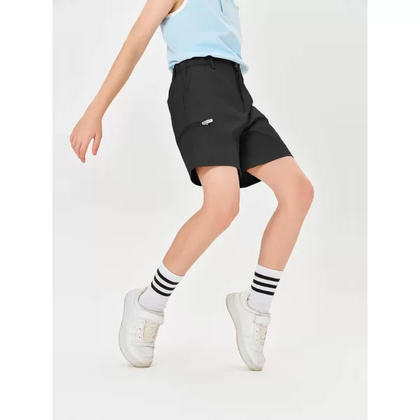 Haloumoning Boys Cargo Shorts Hiking Casual Quick Dry Elastic Waist Athletic Outdoor Short with 6 Pockets 5-14 Years