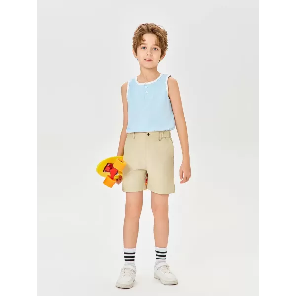 Haloumoning Boys Cargo Shorts Hiking Casual Quick Dry Elastic Waist Athletic Outdoor Short with 6 Pockets 5-14 Years