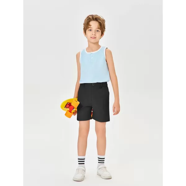 Haloumoning Boys Cargo Shorts Hiking Casual Quick Dry Elastic Waist Athletic Outdoor Short with 6 Pockets 5-14 Years