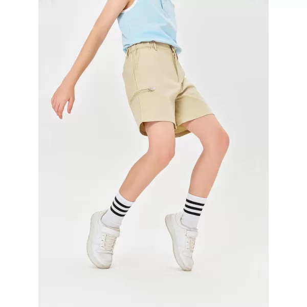 Haloumoning Boys Cargo Shorts Hiking Casual Quick Dry Elastic Waist Athletic Outdoor Short with 6 Pockets 5-14 Years