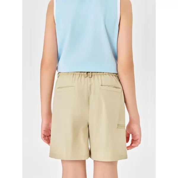 Haloumoning Boys Cargo Shorts Hiking Casual Quick Dry Elastic Waist Athletic Outdoor Short with 6 Pockets 5-14 Years