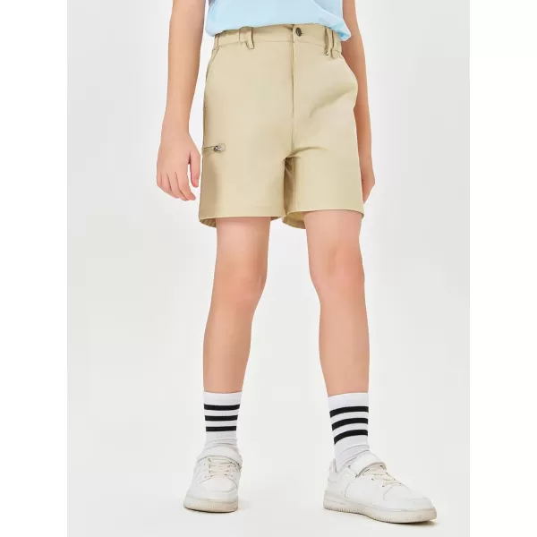 Haloumoning Boys Cargo Shorts Hiking Casual Quick Dry Elastic Waist Athletic Outdoor Short with 6 Pockets 5-14 Years