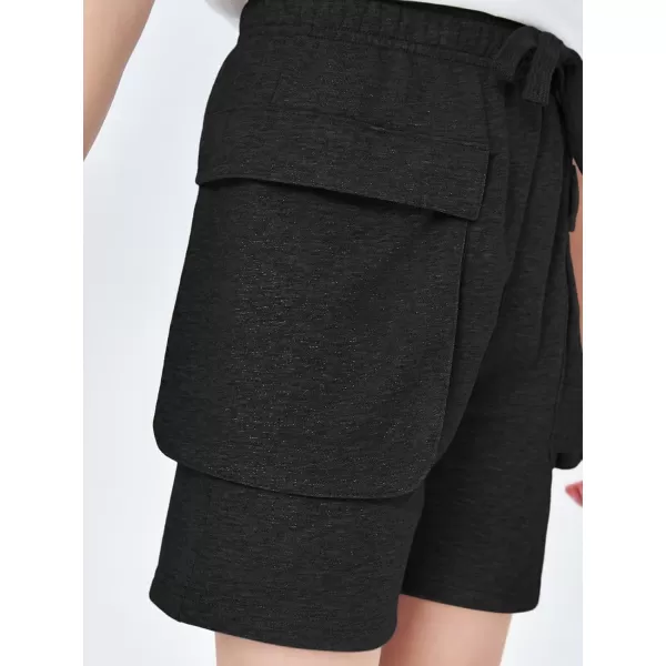 Haloumoning Boys Casual Cargo Shorts Drawstring Elastic Waist Pull On Jogger Shorts with Pockets 5-14 Years