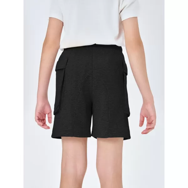 Haloumoning Boys Casual Cargo Shorts Drawstring Elastic Waist Pull On Jogger Shorts with Pockets 5-14 Years